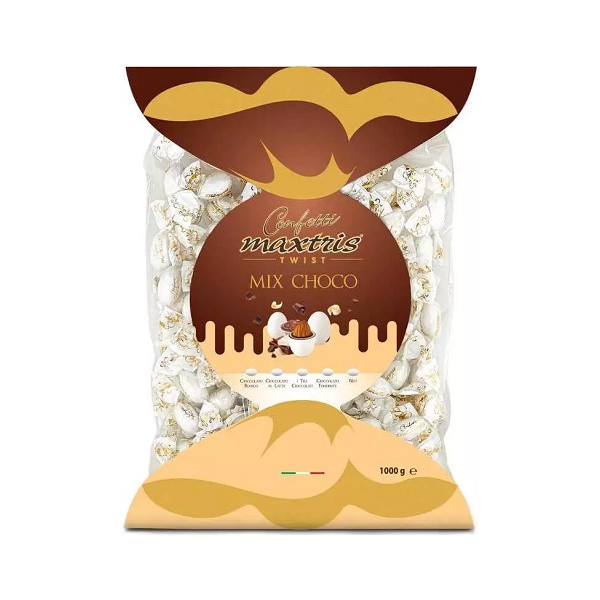 Twist Maxtris Mix Choco confetti bianchi incartati in busta da 1 Kg