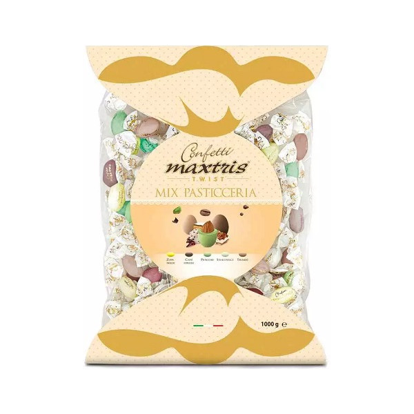 Twist Maxtris Mix Pasticceria confetti colorati ai gusti assortiti di pasticceria in busta da 1 Kg