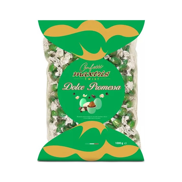 Twist Maxtris Dolce Promessa confetti verdi incartati in busta da 1 Kg