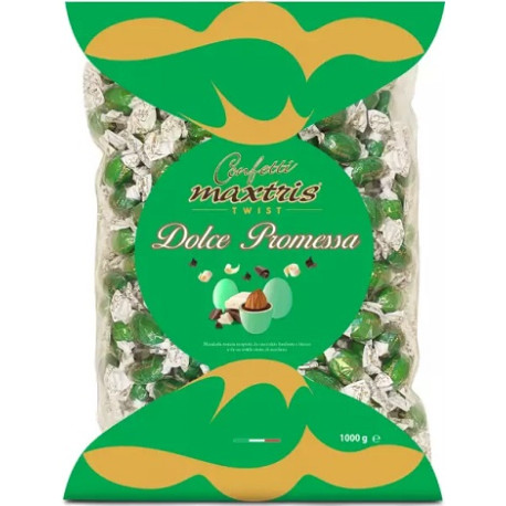 Twist Maxtris Dolce Promessa confetti verdi incartati in busta da 1 Kg