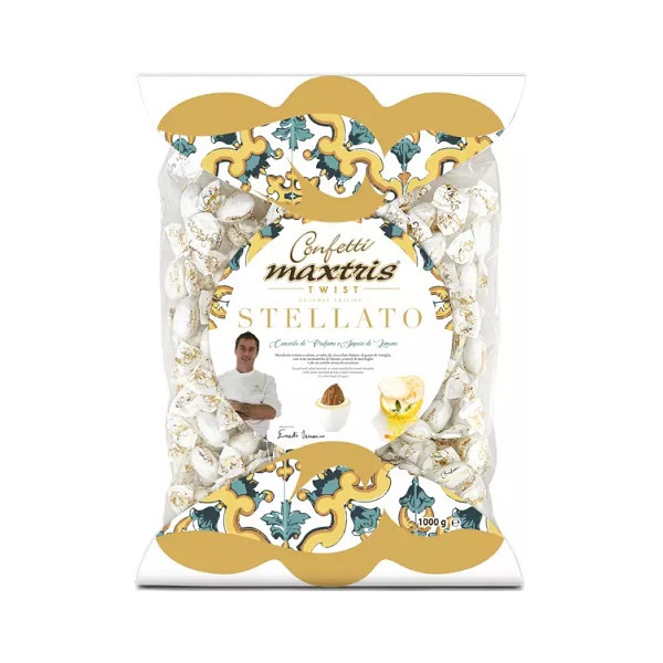 Twist Maxtris Stellato Concerto di Limoni confetti bianchi incartati in busta da 1 Kg