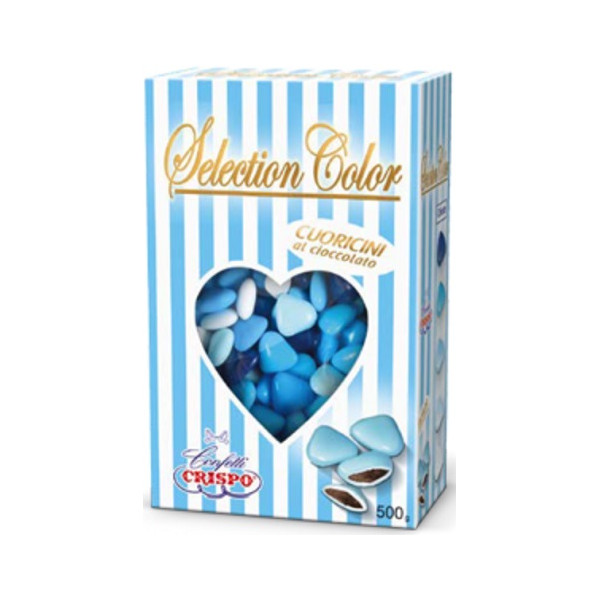 Confetti Cuoricini Mignon Selection Color Celeste da 500 g di Crispo
