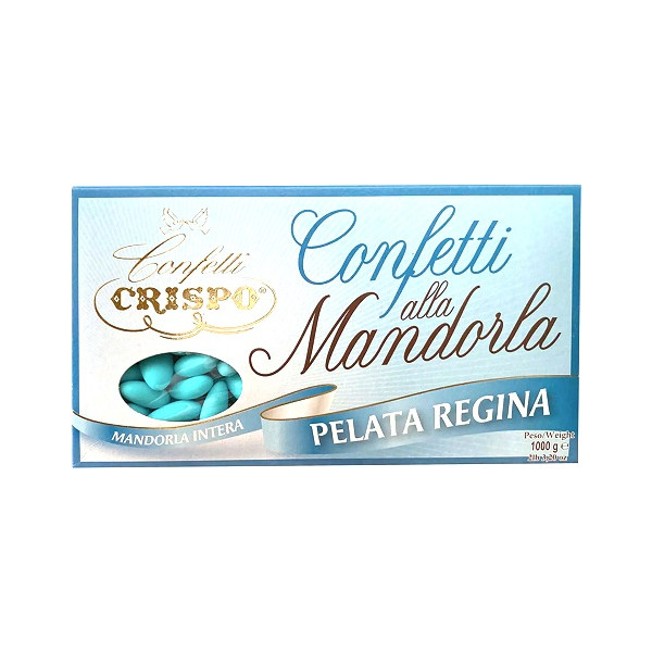 Confetti alla mandorla intera pelata regina celeste 1 Kg Crispo confetti celesti a mandorla