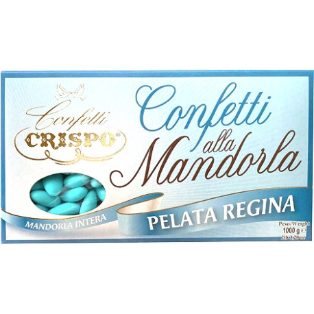 Confetti alla mandorla intera pelata regina celeste 1 Kg Crispo confetti celesti a mandorla