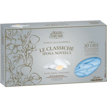 Sposa Novella Celeste confetti celesti a mandorla Maxtris 1 kg Sposa Novella Celeste confetti celesti a mandorla Maxtris 1 kg