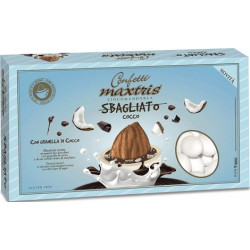 Maxtris Sbagliato al Cocco confetti bianchi da 1 Kg: ciocomandorla con granella di Cocco