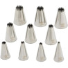 Set 10 cornetti stella francese in acciaio inox dal diametro 4 a 18 mm Decora Set 10 cornetti stella francese in acciaio inox dal diametro 4 a 18 mm Decora