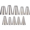 Set 10 cornetti stella francese in acciaio inox dal diametro 4 a 18 mm Decora Set 10 cornetti stella francese in acciaio inox dal diametro 4 a 18 mm Decora