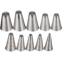 Set 10 cornetti stella francese in acciaio inox dal diametro 4 a 18 mm Decora