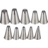 Set 10 cornetti stella francese in acciaio inox dal diametro 4 a 18 mm Decora