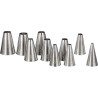 Set 10 cornetti lisci in acciaio inox dal diametro 4 a 18 mm Decora Set 10 cornetti lisci in acciaio inox dal diametro 4 a 18 mm Decora
