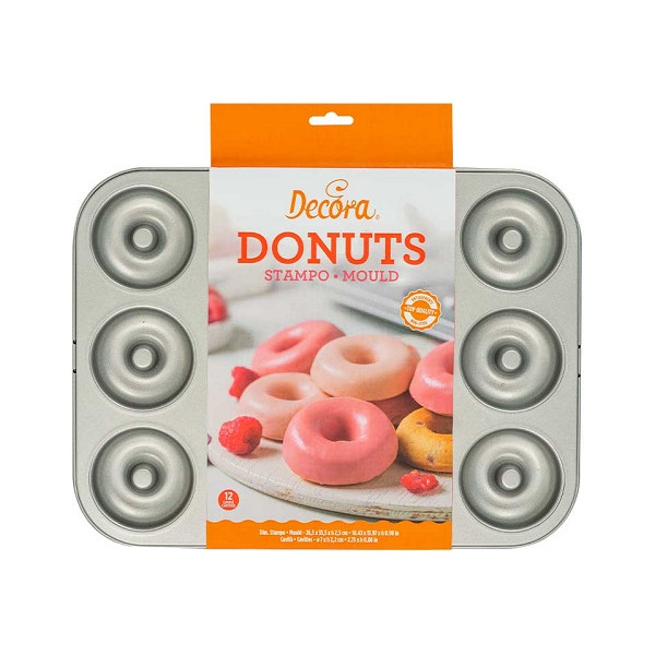 Teglia Donuts per ciambelline da 7 cm in acciaio antiaderente Decora