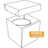 Scatola quadrata per dolci con coperchio di base 26,5x26,5 cm ed h15 o h25 cm, in cartoncino bianco da Decora
