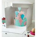 Scatola quadrata per dolci con coperchio 40,5x40,5xh40 cm in cartoncino bianco Decora