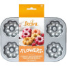 Flowers, plateau o teglia 6 ciambelle fiori diametro 7,5 cm in acciaio antiaderente da Decora