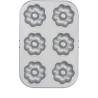 Flowers, plateau o teglia 6 ciambelle fiori diametro 7,5 cm in acciaio antiaderente da Decora Flowers, plateau o teglia 6 ciambelle fiori diametro 7,5 cm in acciaio antiaderente da Decora