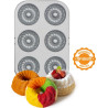 Mini kugelhopf teglia per 6 ciambelle mini kugelhopf di 7,5 cm in acciaio antiaderente Decora Mini kugelhopf teglia per 6 ciambelle mini kugelhopf di 7,5 cm in acciaio antiaderente Decora