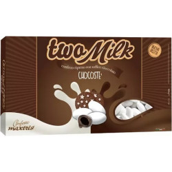 Two Milk Chocostè confetti bianchi Maxtris al gianduia 1kg, il doppio cioccolato Maxtris