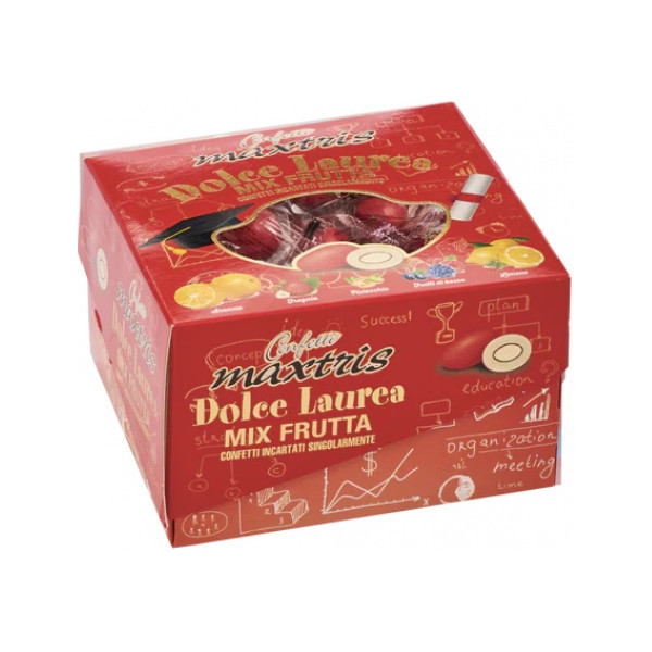 Vassoio Mix Frutta Rosso confetti rossi Maxtris incartati da 500 g