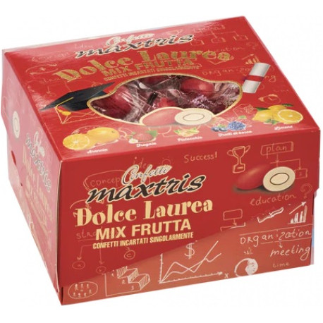 Vassoio Mix Frutta Rosso confetti rossi Maxtris incartati da 500 g Vassoio Mix Frutta Rosso confetti rossi Maxtris incartati da 500 g
