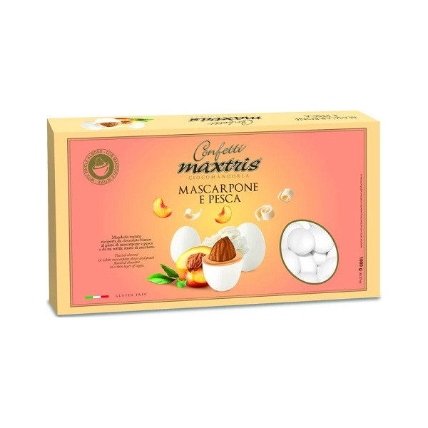 Maxtris Mascarpone e Pesca: 1 Kg di confetti bianchi ideali per confettata