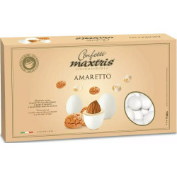 Maxtris Amaretto confetti bianchi 1Kg: confetti cioco-mandorla in confezione da Kg 1