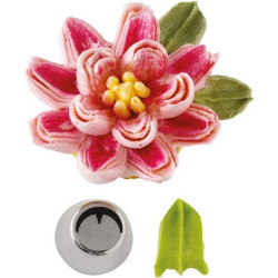 Beccuccio Cornetto Decora N. 5 - Foglia con Nervatura Frastagliata | Acciaio Inox | Decorazioni Fiori 3D Diretti