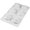 Rosa 145 Silikomart: stampo in silicone bianco per 6 rose di ø7xh5,5 cm