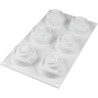 Rosa 145 Silikomart: stampo in silicone bianco per 6 rose di ø7xh5,5 cm Rosa 145 Silikomart: stampo in silicone bianco per 6 rose di ø7xh5,5 cm