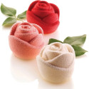 Rosa 145 Silikomart: stampo in silicone bianco per 6 rose di ø7xh5,5 cm