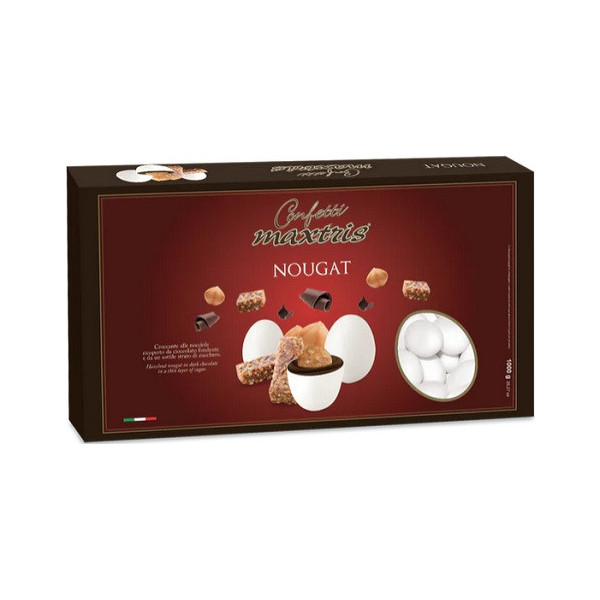 Maxtris Nougat confetti bianchi 1 Kg, confetti ideali per confettata