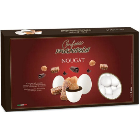 Maxtris Nougat confetti bianchi 1 Kg, confetti ideali per confettata