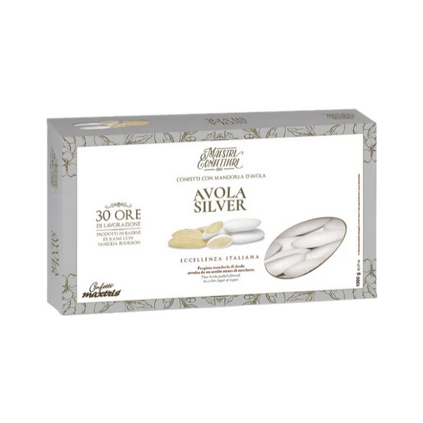 Avola Silver Bianco confetti bianchi Maxtris a mandorla 1 kg