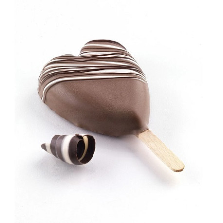Stampi per mini gelato Cuore in silicone con 50 stecchi da Silikomart Stampi per mini gelato Cuore in silicone con 50 stecchi da Silikomart