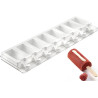 Set 2 Stampi mini Gelati Chic in silicone Top White + 2 vassoi in ABS + 100 bastoncini legno di faggio, da Silikomart.