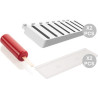 Set 2 Stampi Gelati Rondò in silicone Top White + 2 vassoi in ABS + 100 bastoncini legno di faggio, Set 2 Stampi Gelati Rondò in silicone Top White + 2 vassoi in ABS + 100 bastoncini legno di faggio,