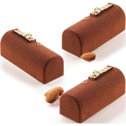 Midi Buche Silikomart: stampo in silicone per 9 tronchetti medi 8,4x3,2xh3,5 cm