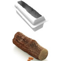 Buche Signature 820 Silikomart stampo in silicone bianco tronchetto con venature 23x8xh8 cm