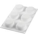 Universo 90 Silikomart stampo in silicone bianco per 6 monoporzioni tonde da 7 x h 3 cm