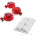 Universo 90 Silikomart stampo in silicone bianco per 6 monoporzioni tonde da 7 x h 3 cm