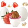 Maxtris Fragola, confetti bianchi da 1 Kg: mandorla tostata e cioccolato bianco aromatizzato al gusto fragola Maxtris Fragola, confetti bianchi da 1 Kg: mandorla tostata e cioccolato bianco aromatizzato al gusto fragola