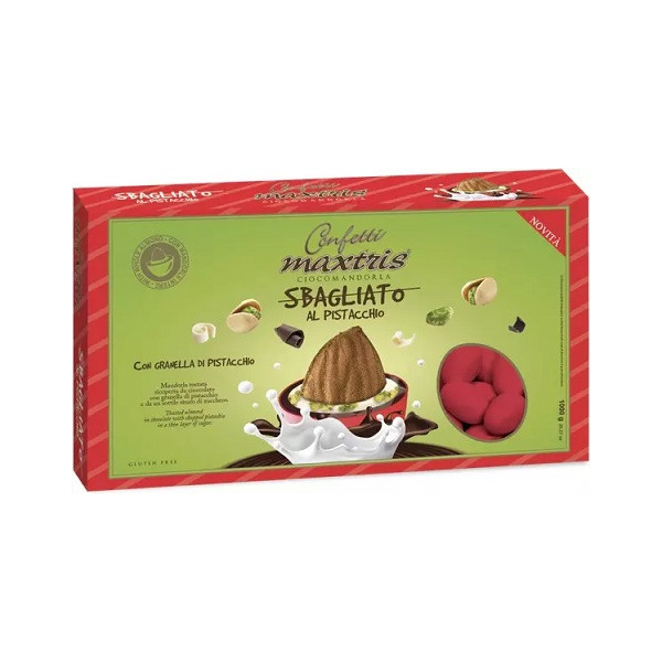 Maxtris Sbagliato al Pistacchio Rosso  confetti rossi 1 Kg