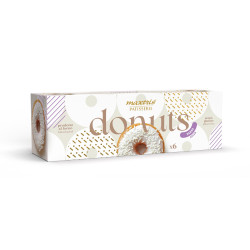 Maxtris Donuts Panna 6 dolci ciambelle bianche da 7 x h 3 cm e 35 g