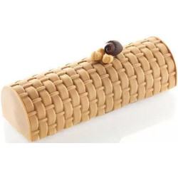 Vienna Buche Silikomart – kit Stampo in Silicone con Inserto per Semifreddi Tronchetto Paglia Intrecciata