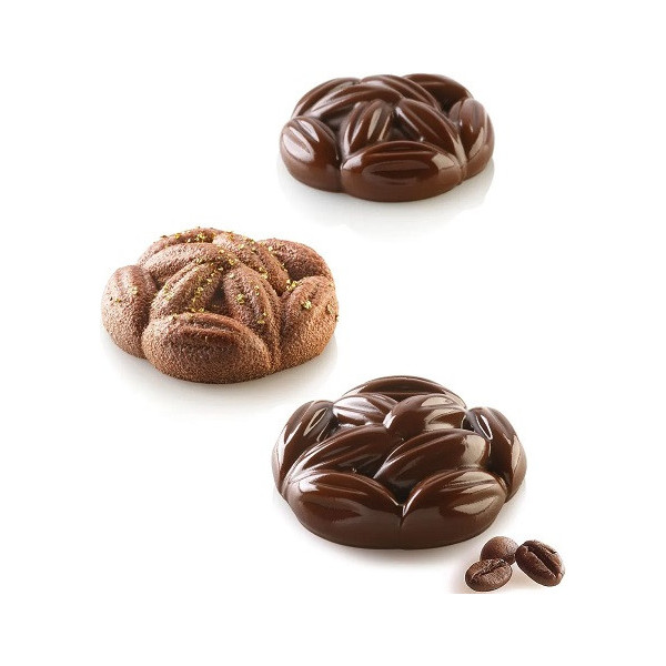 Stampo Cocoa 35 stampo in silicone per 8 forme Fave di Cacao di ø7 cm di Silikomart