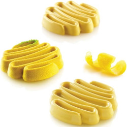 Stampo Honoré 35 Silikomart: stampo in silicone bianco per 6 forme Honoré di ø7xh1,3 cm