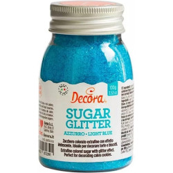 Zucchero glitterato azzurro Decora cristalli di zucchero azzurro 100 g