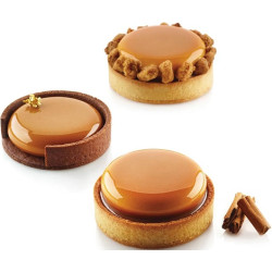 Kit Tarte Ring Round Silikomart da 8 cm: stampo silicone crostatina e anello microforato tondo