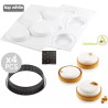 Kit Tarte Ring Round 4 Anelli microforati di 10 cm e Stampo in Silicone da Silikomart per Crostate Tonde Kit Tarte Ring Round 4 Anelli microforati di 10 cm e Stampo in Silicone da Silikomart per Crostate Tonde