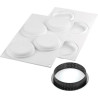 Kit Tarte Ring Round 10 cm Silikomart: 4 anelli microforati di 10 cm e stampo in silicone per top di crostate tonde Kit Tarte Ring Round 10 cm Silikomart: 4 anelli microforati di 10 cm e stampo in silicone per top di crostate tonde